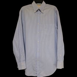 Brunello Cucinelli Italian Made Long Sleeve Button Shirt XL Blue White Pinstripe